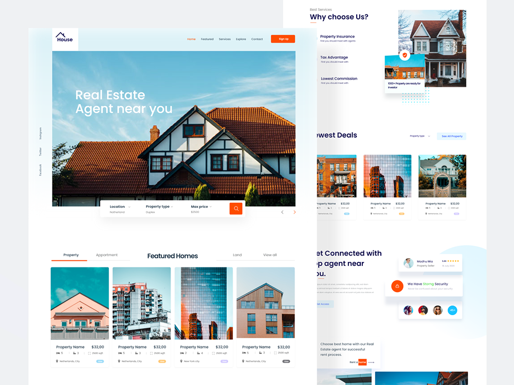 Các tính năng phổ biến của trang web bất động sản